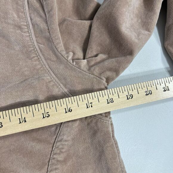 Free People Velvet Military Blazer Womens Small Pink Raw Ruffled Hem Jacket - Picture 12 of 13